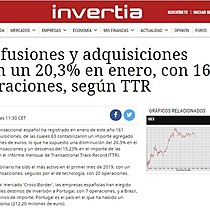 Las fusiones y adquisiciones caen un 20,3% en enero, con 161 operaciones, segn TTR